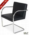 Imported Black Italian LeatherMLF® Brno Tubular Chair 4