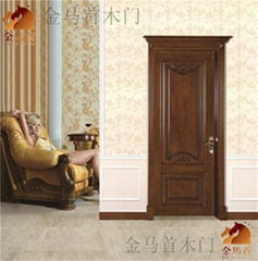 Shandong supplier with or without glass solid wooden door