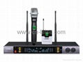 dual channel UHF Infrared frequency wireless microphone