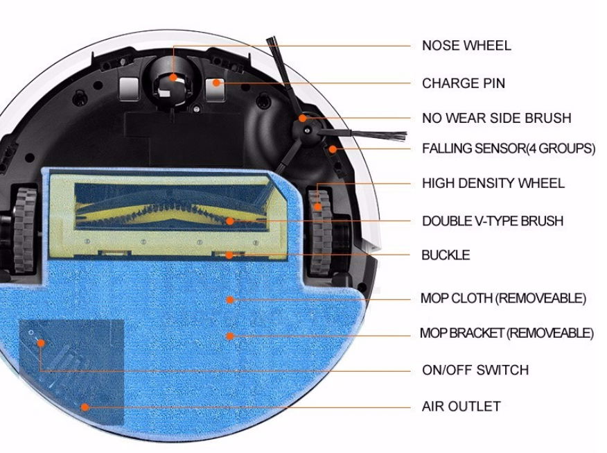 ILife V7S 2 in 1 Wet Robot Vacuum Cleaner for Home Wet Dry Cleaner