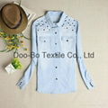 jeans wear long sleeves jeans shirt for wholesale high quality 1