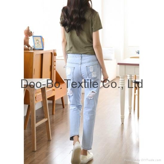 jeans wear ripped fashion style ladies jeans custom made 2