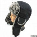 Black Trapper Fur Hat Cheap Winter Hat