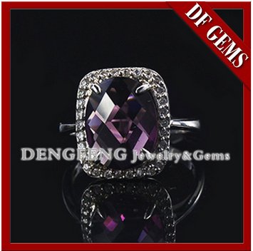 AAAAA Grade Amethyst CZ Ring,925 Sterling Silver Jewelry Wholesale