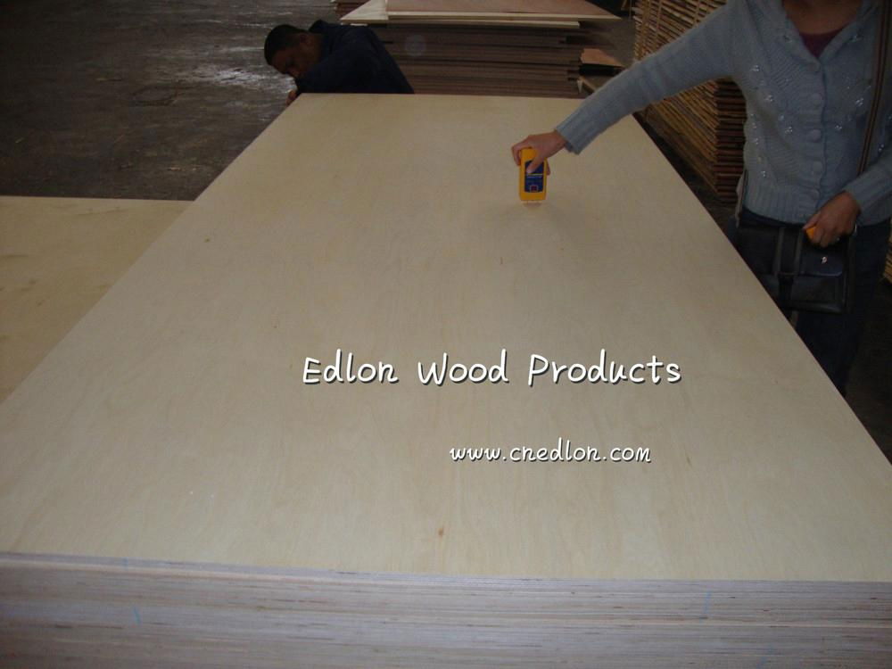 BB/CC Grade Carb E0 White Birch Plywood Commercial Ply Edlon (China