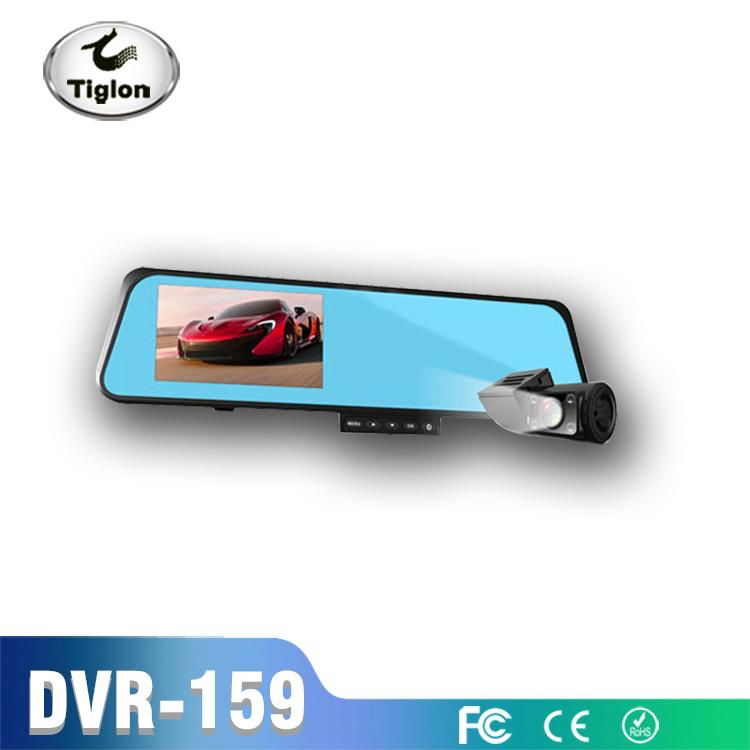 dual lens car dvr with rearview mirror car camera reversing car dvr  4