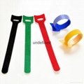 Multi-color cable tie adhesive hook and loop tapes