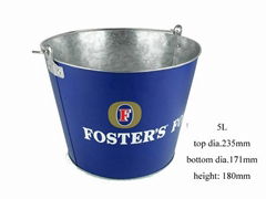 5L Oval Metal Ice Bucket with Handle, Ice Beer Bucket Supplier