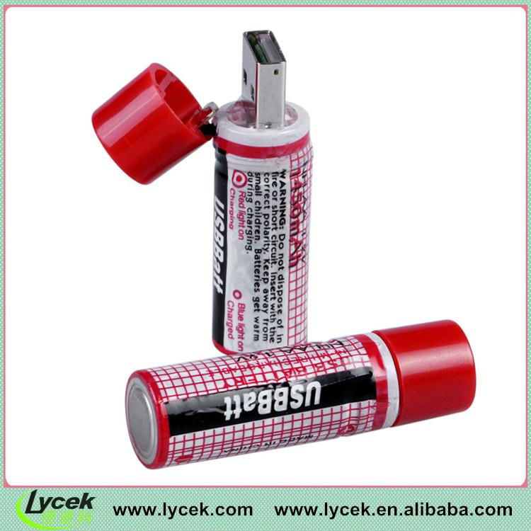 Lycek Hot Sale1.2V USB 1450MAH Rechargable AA Battery 5