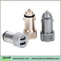 2.4A&1A Dual USB Car Charger with led light for iPhone 2