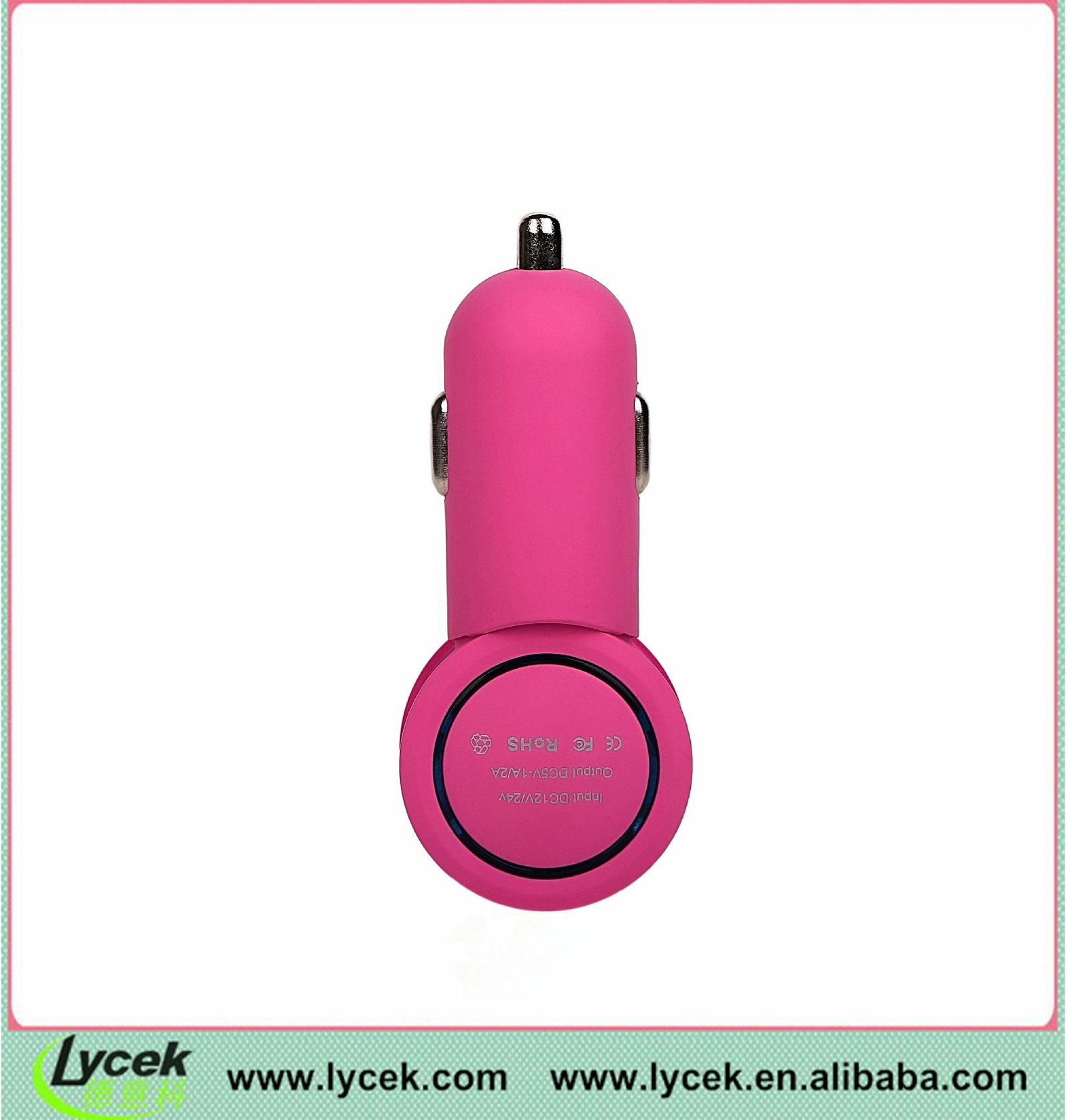 Compact design nice finish dual USB Car Charger for iPhone 2