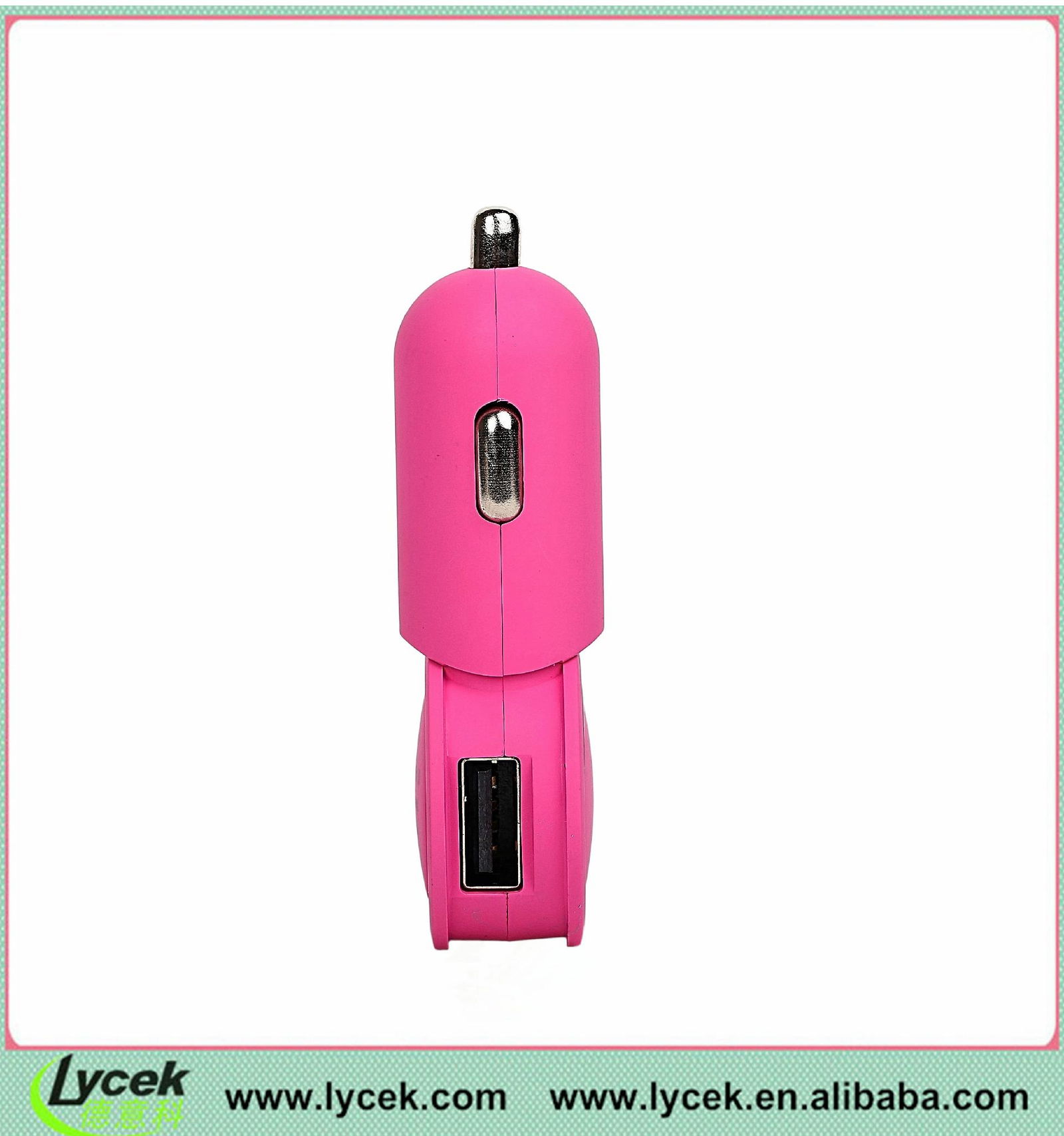 Compact design nice finish dual USB Car Charger for iPhone 3