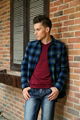 2015 Winter Men's Long Sleeved Plaid Shirt 3