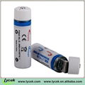 3.7V 1300mAh rechargeable 18650 Lithium usb battery for flashlight 