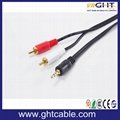 1.5m 3.5mm-2RCA Male to Male Audio Cable Splitter Cable