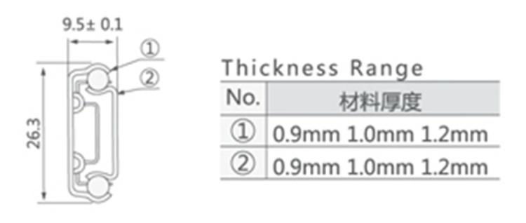 27mm 3/4 outspread ball bearing slim drawer slide 2