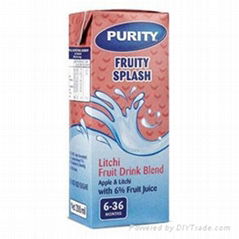 purity fruit in a convenient tetra pack