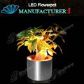 22.8IN Dia Stainless steel planter with LED changing light 