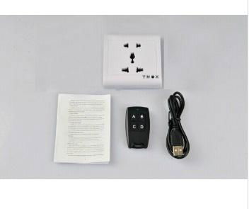 HD 2.4G wireless remote control hidden wall socket camera 30fps TF card motion d 3