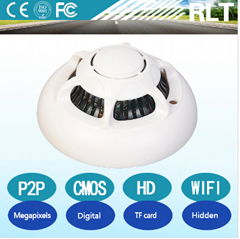 high definition video wifi smoke detector ip camera poe CMOS sensor P2P protocol