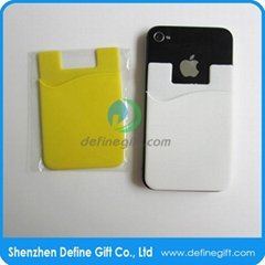 2015 Hot 3M adhesive silicone smart card holder,mobile phone silicone card smart