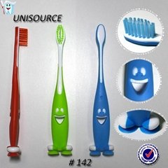 2 suction of smile shape kids toothbrush