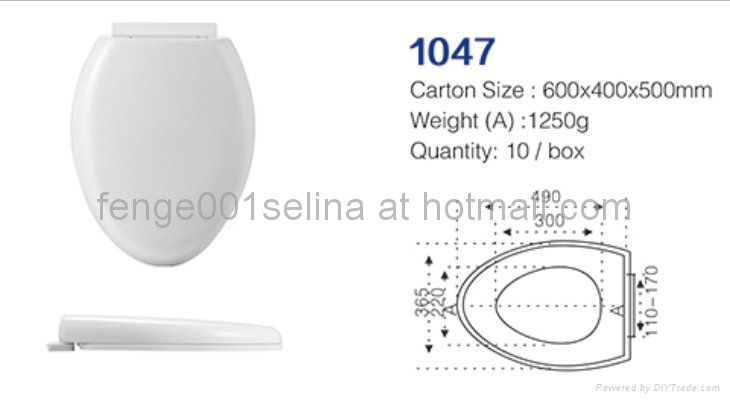 Popular elongated size quiet soft close PP toilet seat-1047 3