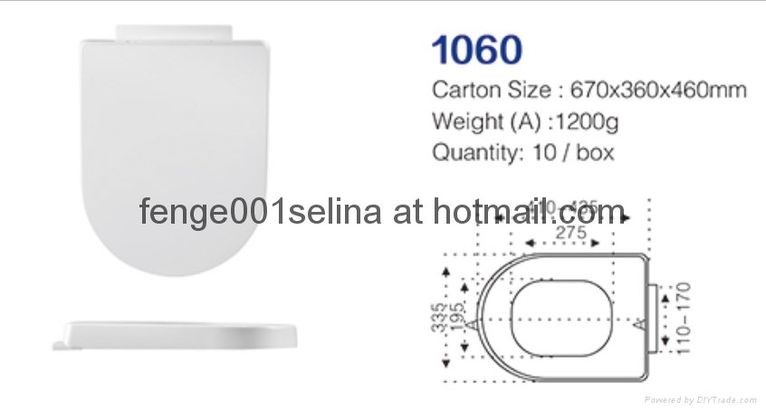 New design U shape plastic adjustable soft close toilet hinges 1060 3