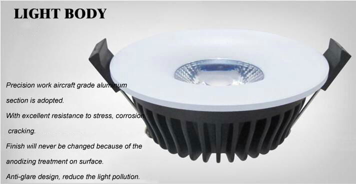 8W LED down light pass CE ROHS with SHARP COB 2