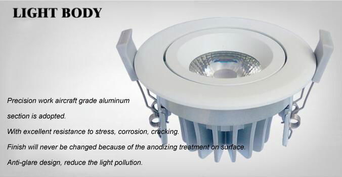 Adjustable LED downlight with SHARP COB 8W ceiling lamp 3