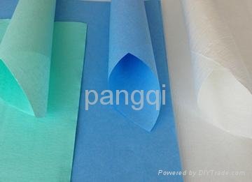 medical crepe paper in blue, green, white color
