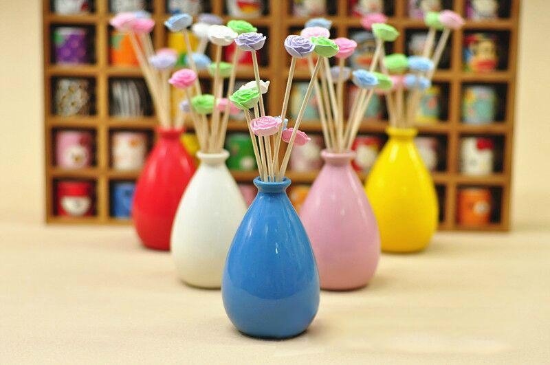 Wholesale ceramic bottle aroma ceramic flower diffuser gift set 2