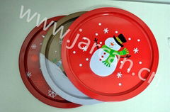 Metal Tin Christmas design fruit and dessert tray