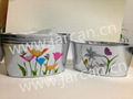 metal tin garden flower plant pot for