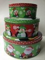 metal tin cookies and candy storage box with christmas deisgn