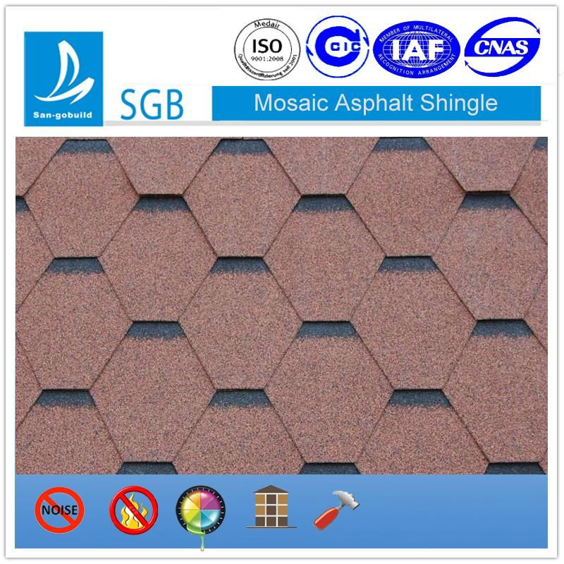 Blue Roofing Shingles - red asphalt shingle tile for wood house 5