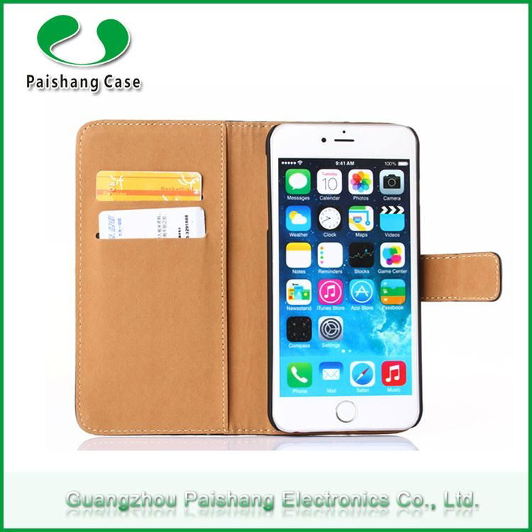 wallet PU flip leather cell phone case cover for iphone 6/ 6 plus with card slot