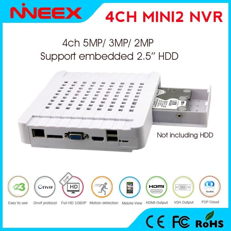 NIMI2-4A MINI NVR 4CH 5MP/3MP/1080P 