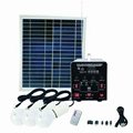 15W Solar Panel System DC Lighting Kit with MP3 & FM/AM