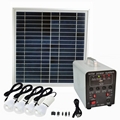 15W Solar Panel System Lighting Kit with 4pcs Led lamps 1