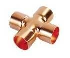 Cross 4 way copper fitting for pipe