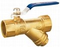 Brass Y-Pattern filter ball valve,Brass strainer ball valve