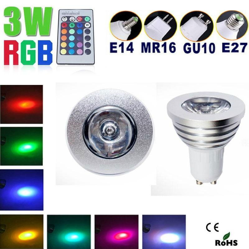 gu10 spot lamps 3w led bulbs dimmable colored lights 230v  4