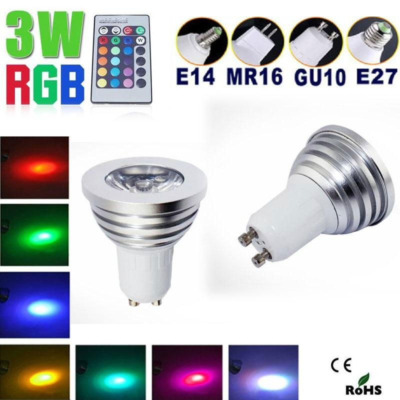 gu10 spot lamps 3w led bulbs dimmable colored lights 230v  3