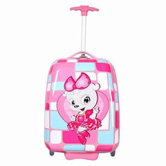 Pink SMJM Square Shape Girls Beauty Trolley Case Light Suitcases