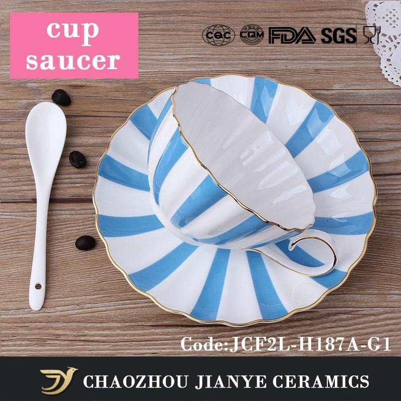 200ml breakfast cup and saucer light blue color