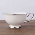 ceramic wholesale silvery rim fine bone china cup and saucer 2