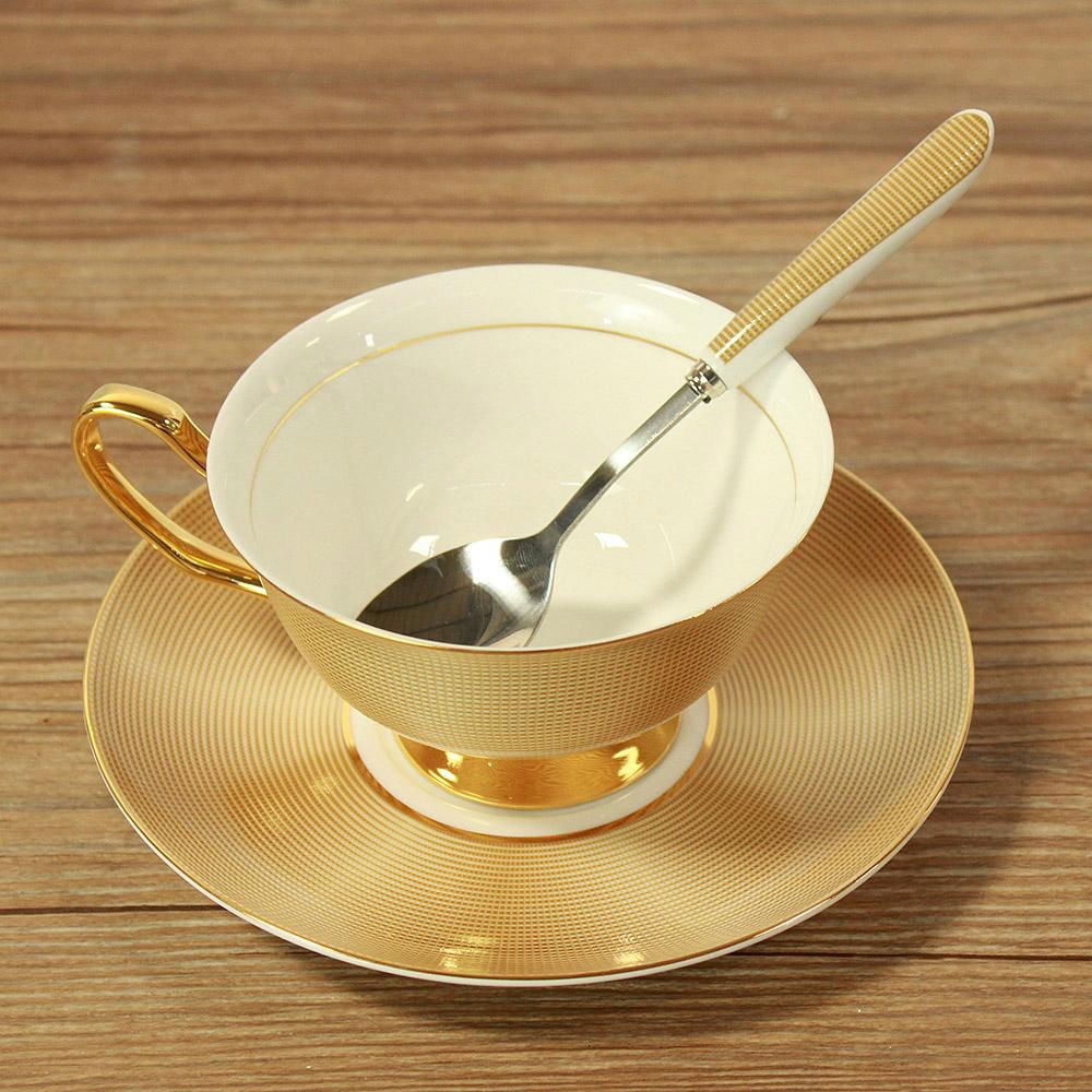 Gold decoration porcelain cup and saucer with factory price 4