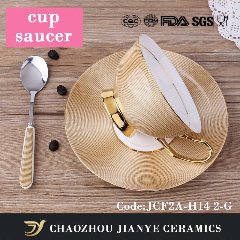 Gold decoration porcelain cup and saucer with factory price 1