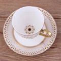 200ml Gold rim bone china cup with saucer 4